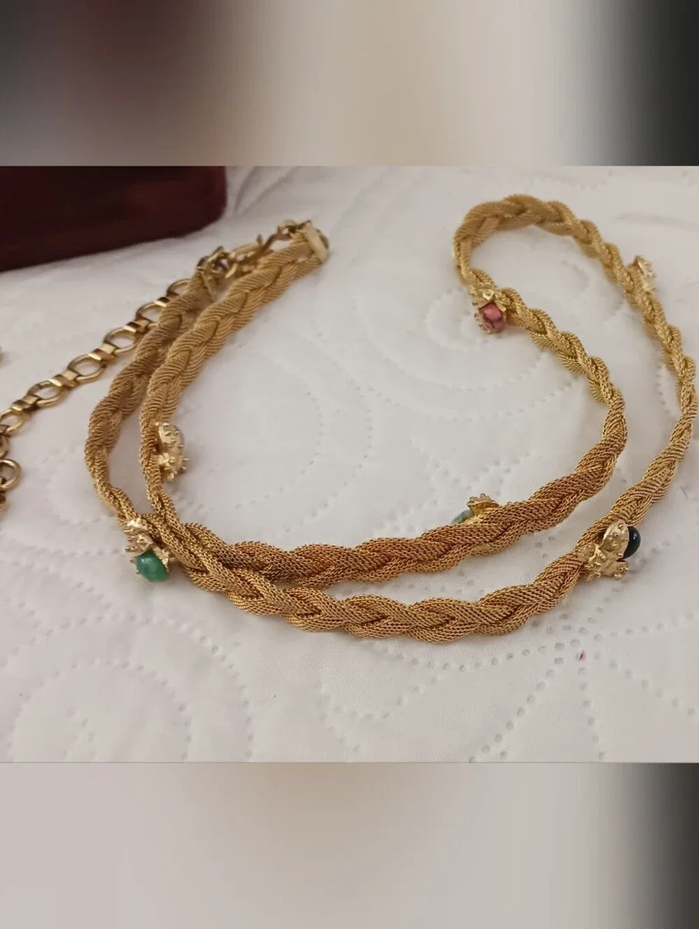 Waist Chain Belly Belt Goldtone With Multicolor Ladybug Accents